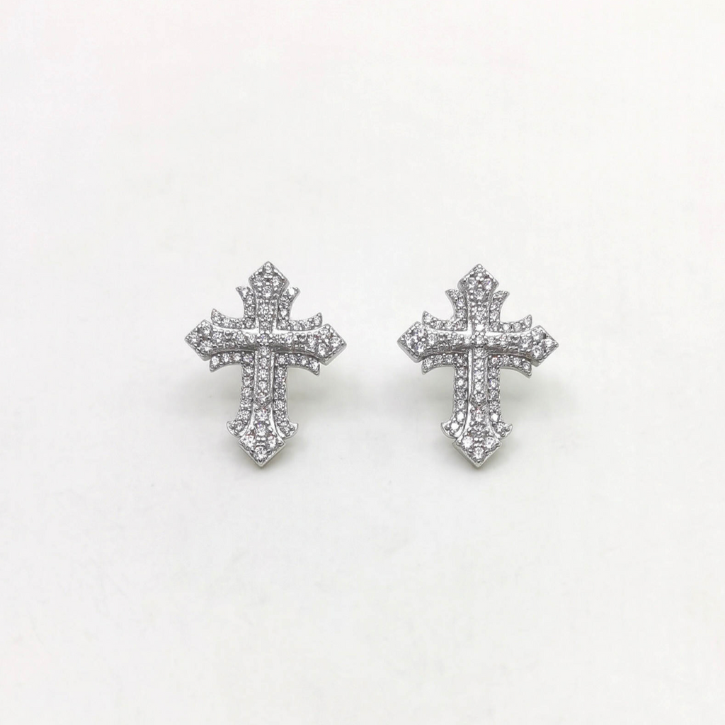 10KW Dangling Cross Diamond Earrings 001-150-00035 | Erica DelGardo Jewelry  Designs | Houston, TX